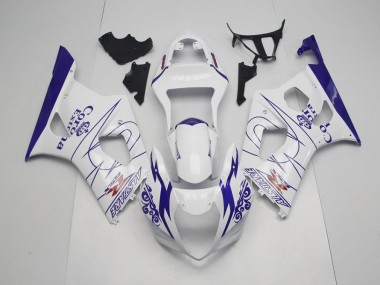 Großhandel GSXR 1000 K3 2003-2004 Motorrad Verkleidungen - Blau Whie Corona