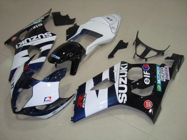 Großhandel GSXR 1000 K3 2003-2004 Motorrad Verkleidungen - Weiß Schwarz Elf
