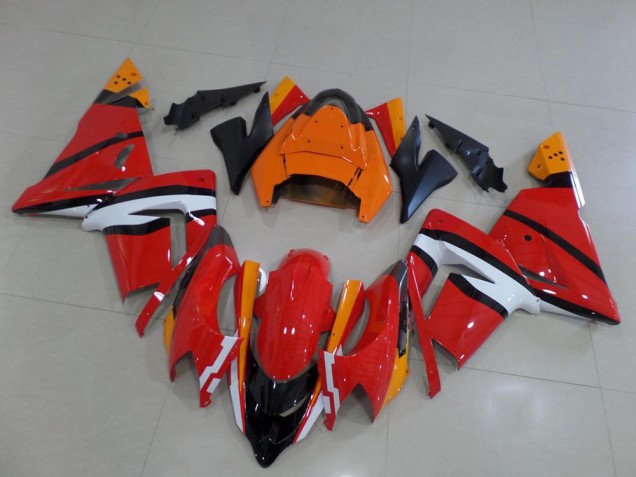 Großhandel ZX10R 2003-2005 Motorrad Verkleidungen - Orange Schwarz und Weiß Großhandel ZX10R 2003-2005 Motorrad Verkleidungen - Orange Schwarz und Weiß