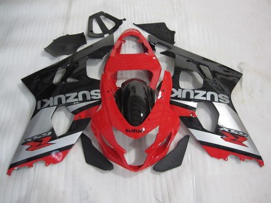 Großhandel GSXR 600 K4 2004-2005 Motorrad Verkleidungen - Rot Schwarz Silber