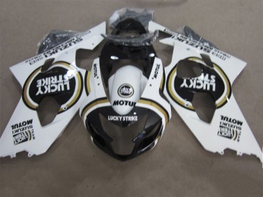 Großhandel GSXR 600 K4 2004-2005 Motorrad Verkleidungen - Schwarz Weiß Lucky Strike Motul