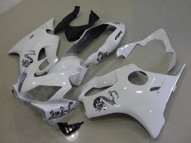 Großhandel CBR 600 F4i 2004-2007 Motorrad Verkleidungen - Weiß mit Schwarz Dragon