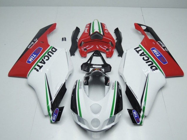 Großhandel Ducati 749 999 2005-2006 Motorrad Verkleidungen - Weiß Rot Enel