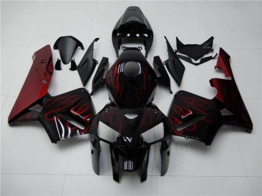 Großhandel CBR 600 RR 2005-2006 Motorrad Verkleidungen - Rot Flamme Schwarz