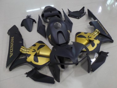 Großhandel CBR 600 RR 2005-2006 Motorrad Verkleidungen - Matt Schwarz mit goldenem Totenkopf