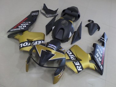 Großhandel CBR 600 RR 2005-2006 Motorrad Verkleidungen - Schwarzgold Repsol