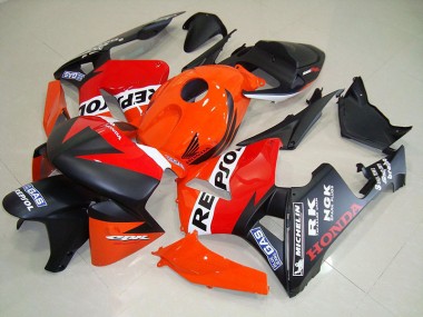 Großhandel CBR 600 RR 2005-2006 Motorrad Verkleidungen - Matt Schwarzer Repsol Renn