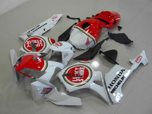 Großhandel CBR 600 RR 2005-2006 Motorrad Verkleidungen - Perl Weiß Lucky Strike