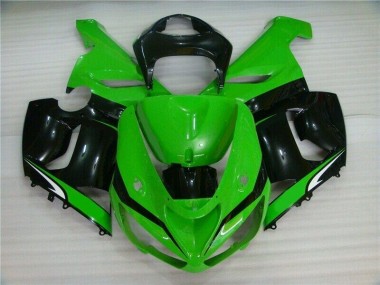 Großhandel ZX6R 2005-2006 Motorrad Verkleidungen - Grün Weiß Schwarz