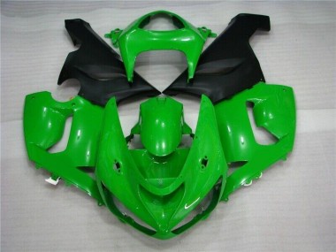 Großhandel ZX6R 2005-2006 Motorrad Verkleidungen - Grün Matt schwarz