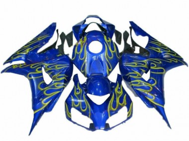 Großhandel CBR 1000 RR 2006-2007 Motorrad Verkleidungen - Gelb Flamme Blau