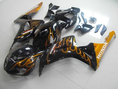 Großhandel CBR 1000 RR 2006-2007 Motorrad Verkleidungen - Gold Flamme
