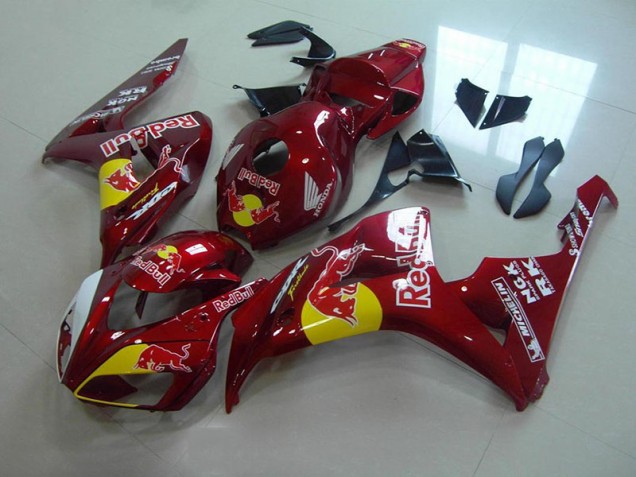 Großhandel CBR 1000 RR 2006-2007 Motorrad Verkleidungen - Candy Rot Rot Bull Großhandel CBR 1000 RR 2006-2007 Motorrad Verkleidungen - Candy Rot Rot Bull