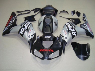Großhandel CBR 1000 RR 2006-2007 Motorrad Verkleidung - Matt Schwarz Silber Repsol