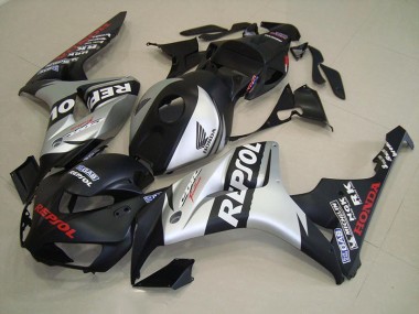 Großhandel CBR 1000 RR 2006-2007 Motorrad Verkleidungen - Matt Schwarz Silber Repsol