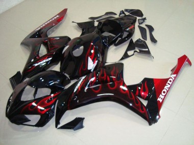 Großhandel CBR 1000 RR 2006-2007 Motorrad Verkleidungen - Rot Flamme