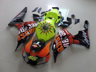 Großhandel CBR 1000 RR 2006-2007 Motorrad Verkleidungen - Rossi Fluro Grün