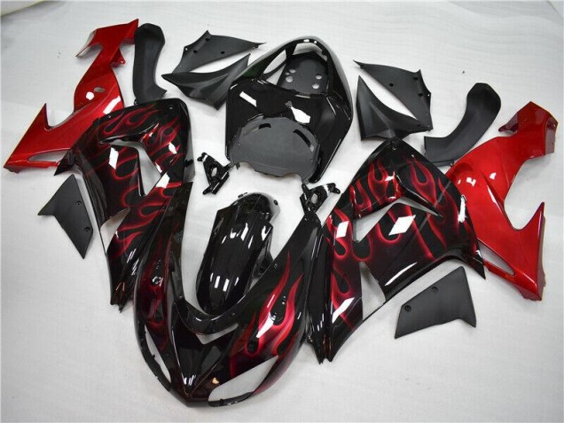 Großhandel ZX10R 2006-2007 Motorrad Verkleidungen - Rot Flamme Großhandel ZX10R 2006-2007 Motorrad Verkleidungen - Rot Flamme