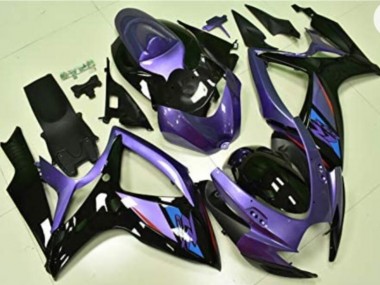 Großhandel GSXR 600 / 750 K6 2006-2007 Motorrad Verkleidungen - Lila Schwarz