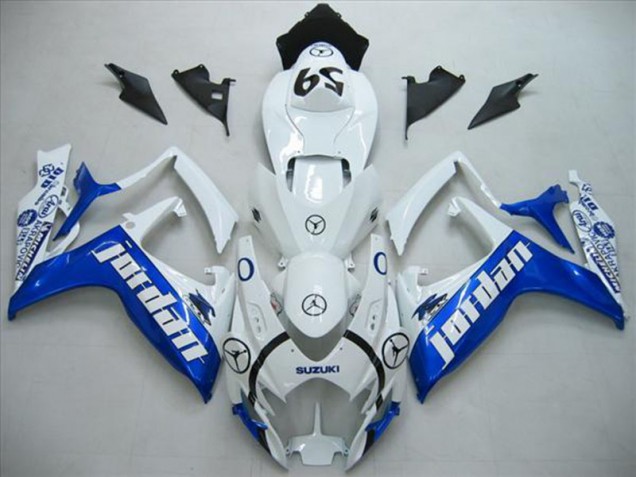Großhandel GSXR 600 K6 2006-2007 Motorrad Verkleidungen - Weiß Blau Jordan Großhandel GSXR 600 K6 2006-2007 Motorrad Verkleidungen - Weiß Blau Jordan