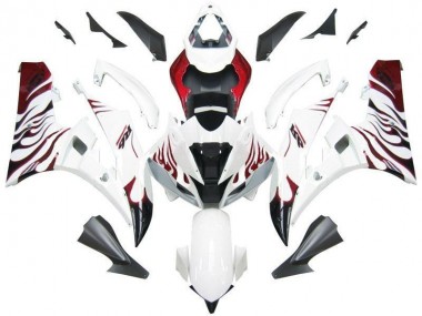 Großhandel R6 2006-2007 Motorrad Verkleidungen - Weiß Rot Flamme