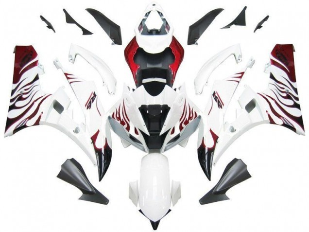 Großhandel R6 2006-2007 Motorrad Verkleidungen - Weiß Rot Flamme Großhandel R6 2006-2007 Motorrad Verkleidungen - Weiß Rot Flamme
