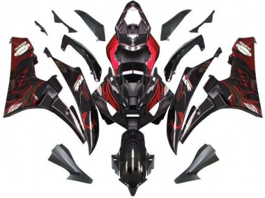 Großhandel R6 2006-2007 Motorrad Verkleidungen - Schwarz rote Flamme