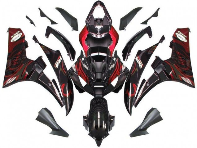 Großhandel R6 2006-2007 Motorrad Verkleidungen - Schwarz rote Flamme Großhandel R6 2006-2007 Motorrad Verkleidungen - Schwarz rote Flamme