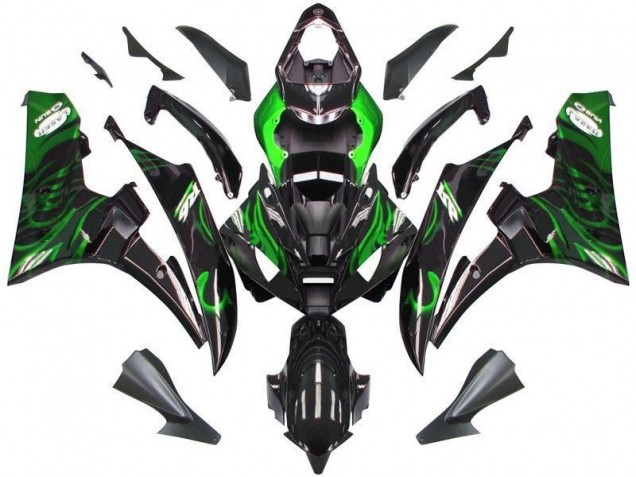 Großhandel R6 2006-2007 Motorrad Verkleidungen - Schwarze Grüne Flamme Großhandel R6 2006-2007 Motorrad Verkleidungen - Schwarze Grüne Flamme