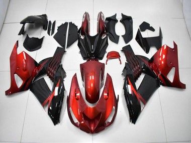 Großhandel ZX14R ZZR 1400 2006-2011 Motorrad Verkleidungen - Rot Schwarz