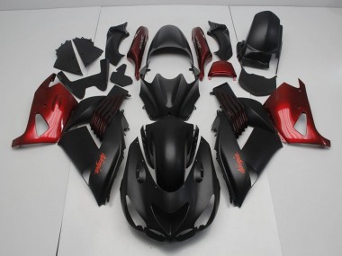 Großhandel ZX14R ZZR 1400 2006-2011 Motorrad Verkleidungen - Matt Schwarz und Rot