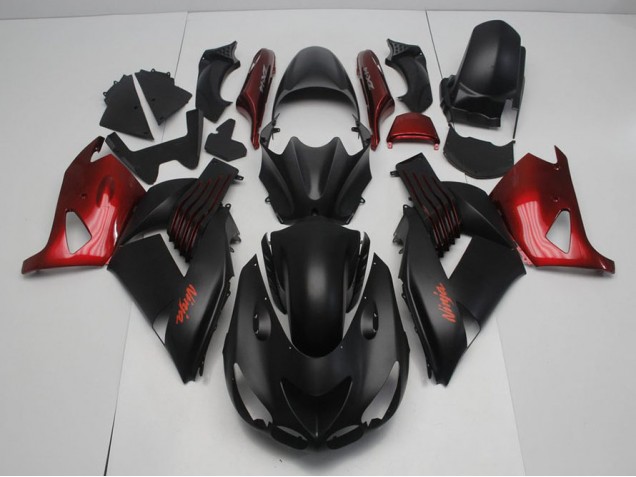 Großhandel ZX14R ZZR 1400 2006-2011 Motorrad Verkleidungen - Matt Schwarz und Rot Großhandel ZX14R ZZR 1400 2006-2011 Motorrad Verkleidungen - Matt Schwarz und Rot