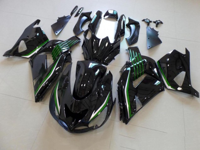 Großhandel ZX14R ZZR 1400 2006-2011 Motorrad Verkleidungen - Glänzend Schwarz mit Grün Linie Großhandel ZX14R ZZR 1400 2006-2011 Motorrad Verkleidungen - Glänzend Schwarz mit Grün Linie