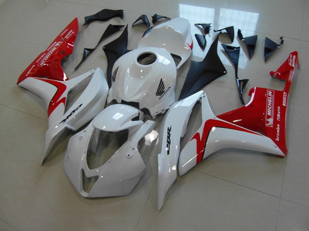 Großhandel CBR 600 RR 2007-2008 Motorrad Verkleidungen - Weiß Rot Rennen Version Großhandel CBR 600 RR 2007-2008 Motorrad Verkleidungen - Weiß Rot Rennen Version
