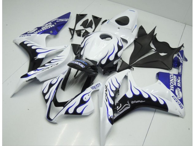 Großhandel CBR 600 RR 2007-2008 Motorrad Verkleidungen - Weiß Blau Flamme Großhandel CBR 600 RR 2007-2008 Motorrad Verkleidungen - Weiß Blau Flamme