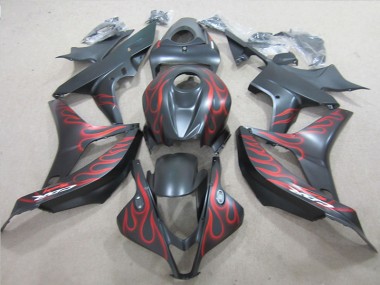 Großhandel CBR 600 RR 2007-2008 Motorrad Verkleidungen - Schwarz mit roter Flamme