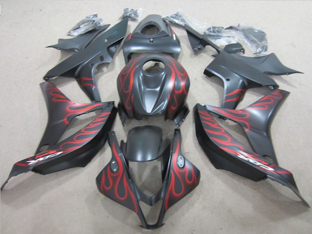 Großhandel CBR 600 RR 2007-2008 Motorrad Verkleidungen - Schwarz mit roter Flamme Großhandel CBR 600 RR 2007-2008 Motorrad Verkleidungen - Schwarz mit roter Flamme