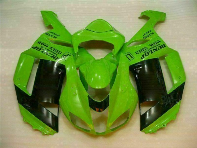 Großhandel ZX6R 2007-2008 Motorrad Verkleidungen - Grün Schwarzer Dunlop