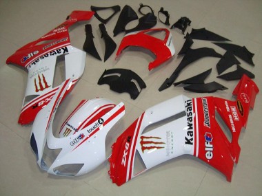 Großhandel ZX6R 2007-2008 Motorrad Verkleidungen - Rot und Weiß