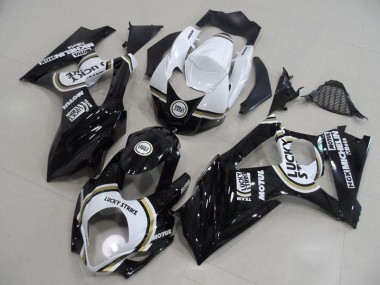 Großhandel GSXR 1000 K7 2007-2008 Motorrad Verkleidungen - Schwarzer Lucky Strike