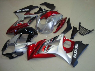 Großhandel GSXR 1000 K7 2007-2008 Motorrad Verkleidungen - Rot Schwarz Silber