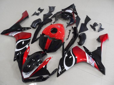 Großhandel R1 2007-2008 Motorrad Verkleidungen - Schwarz rot Glänzend
