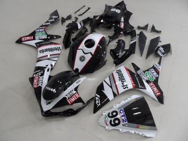 Großhandel R1 2007-2008 Motorrad Verkleidungen - Schwarz Weißes Aufkleberpaket