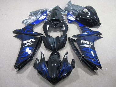 Großhandel R1 2007-2008 Motorrad Verkleidungen - Schwarz mit Blaur Flamme