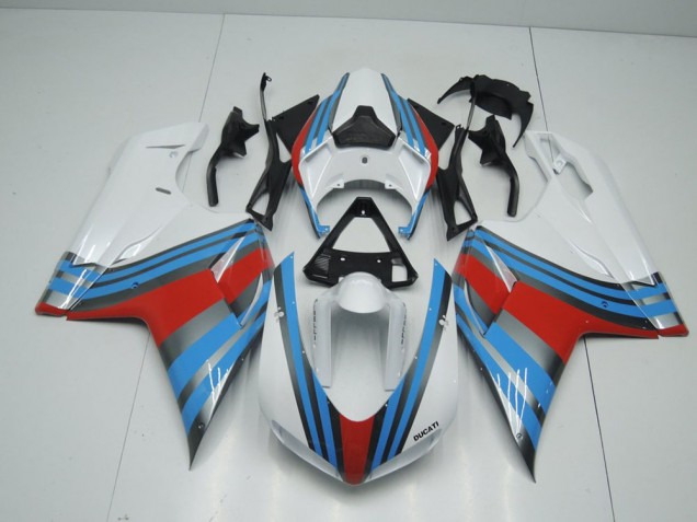 Großhandel Ducati 848 1098 1198 2007-2014 Motorrad Verkleidungen - Blau Weiß Rot Großhandel Ducati 848 1098 1198 2007-2014 Motorrad Verkleidungen - Blau Weiß Rot