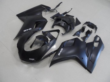 Großhandel Ducati 848 1098 1198 2007-2014 Motorrad Verkleidungen - Matt Schwarz mit Weißer 848