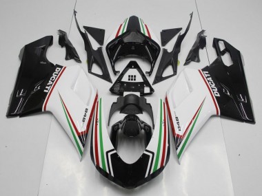 Großhandel Ducati 848 1098 1198 2007-2014 Motorrad Verkleidungen - Schwarz Grün und Weiß