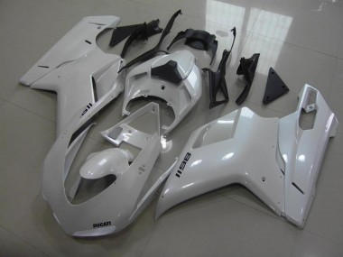 Großhandel Ducati 848 1098 1198 2007-2014 Motorrad Verkleidungen - BirnenWeiß, schwarze Aufkleber