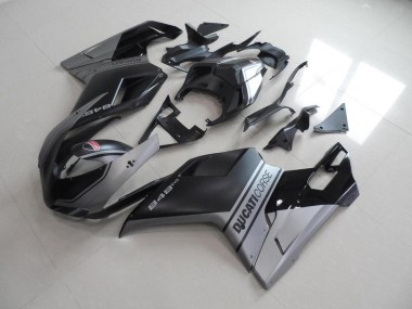 Großhandel Ducati 848 1098 1198 2007-2014 Motorrad Verkleidungen - Matt Schwarzer Silber OEM Stil