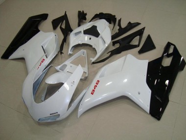 Großhandel Ducati 848 1098 1198 2007-2014 Motorrad Verkleidungen - Perl Weiß Schwarz